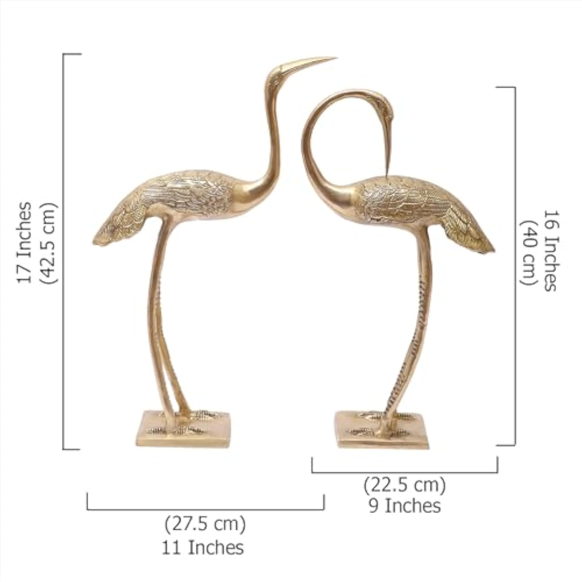 Brass Love Cranes Pair Showpiece